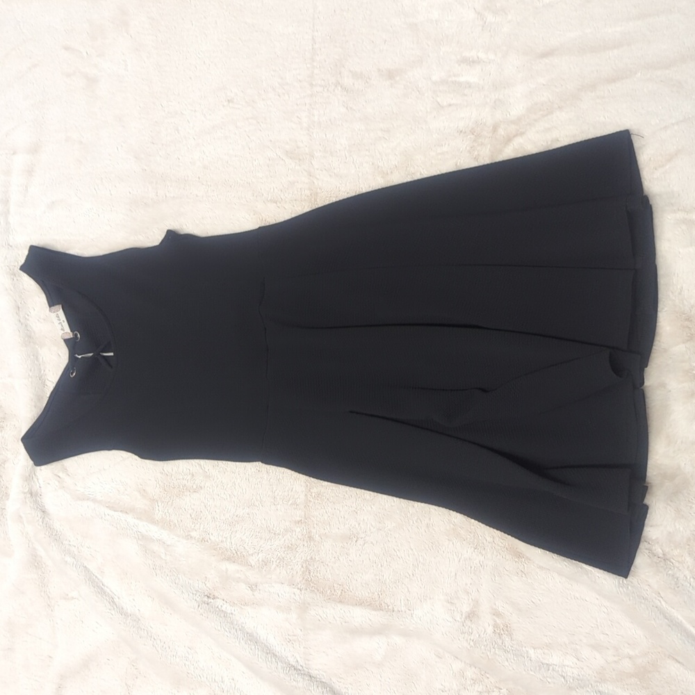 Black Lace Up Back Dress